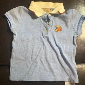 Blue gucci polo shirt